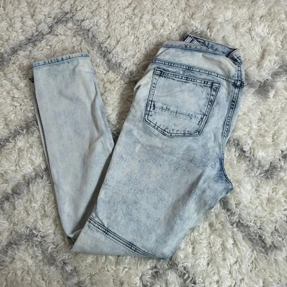 PacSun Men's Light Blue Skinny Jeans with Striped Details